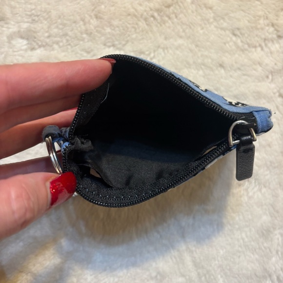 Vera Bradley ID Case Playful Penguins with Keyring Blue White Black Zip-Up - Picture 4 of 10